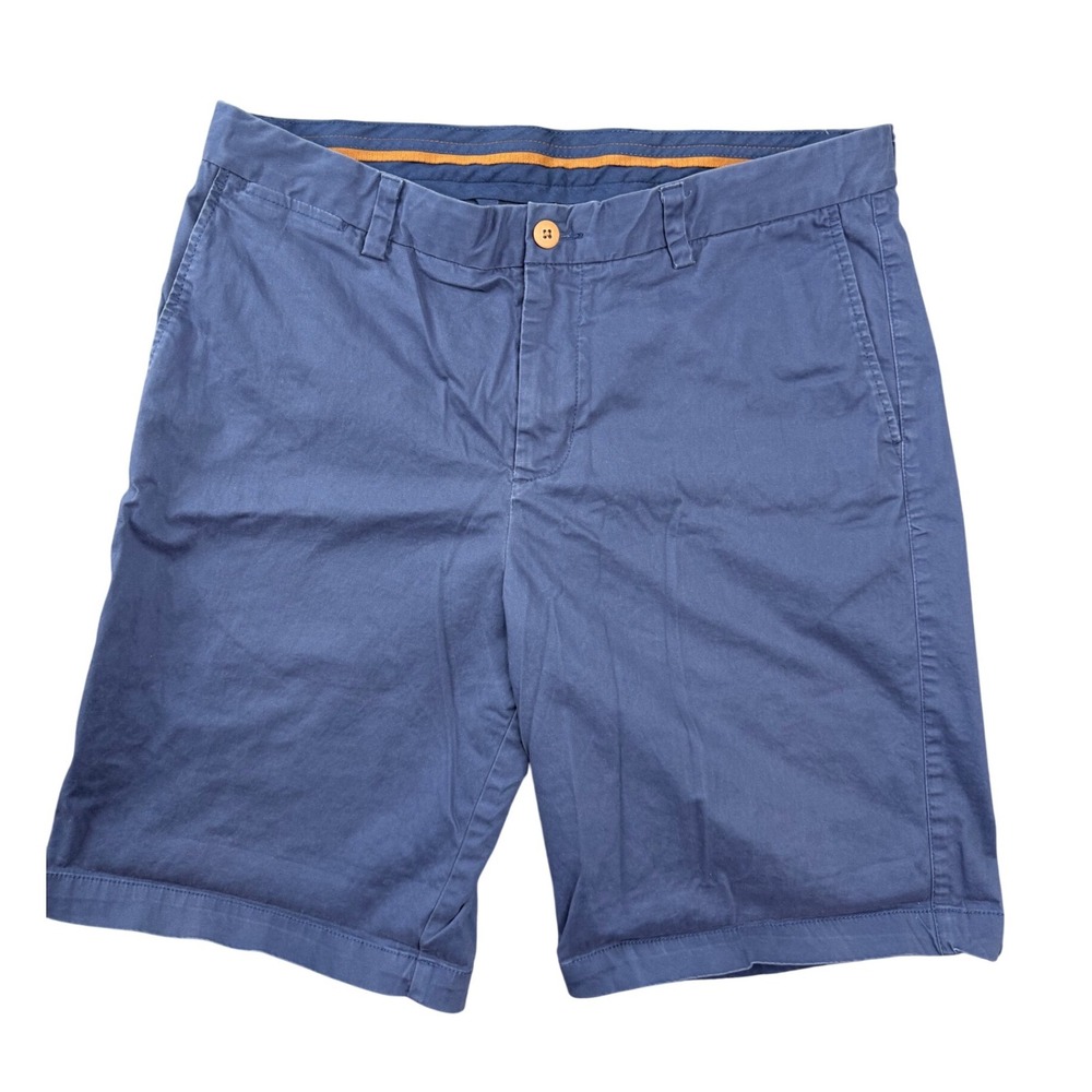 Tommy Bahama Mens 36 Blue Chino Shorts Cotton Stretch Y2K Marlin Logo Navy